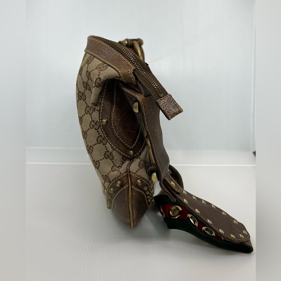 Gucci Pelham Monogram Canvas Studded Shoulder Bag - Picture 6 of 13